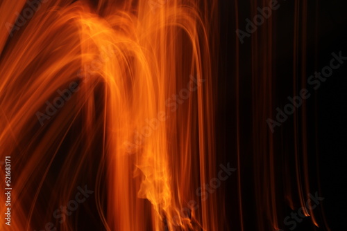 abstract orange fire flames on black background