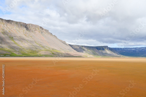 Wide Raudisandur beach of Iceland Europe