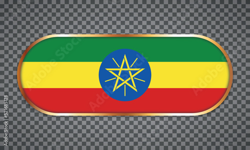 vector illustration of web button banner with country flag of Ethiopia