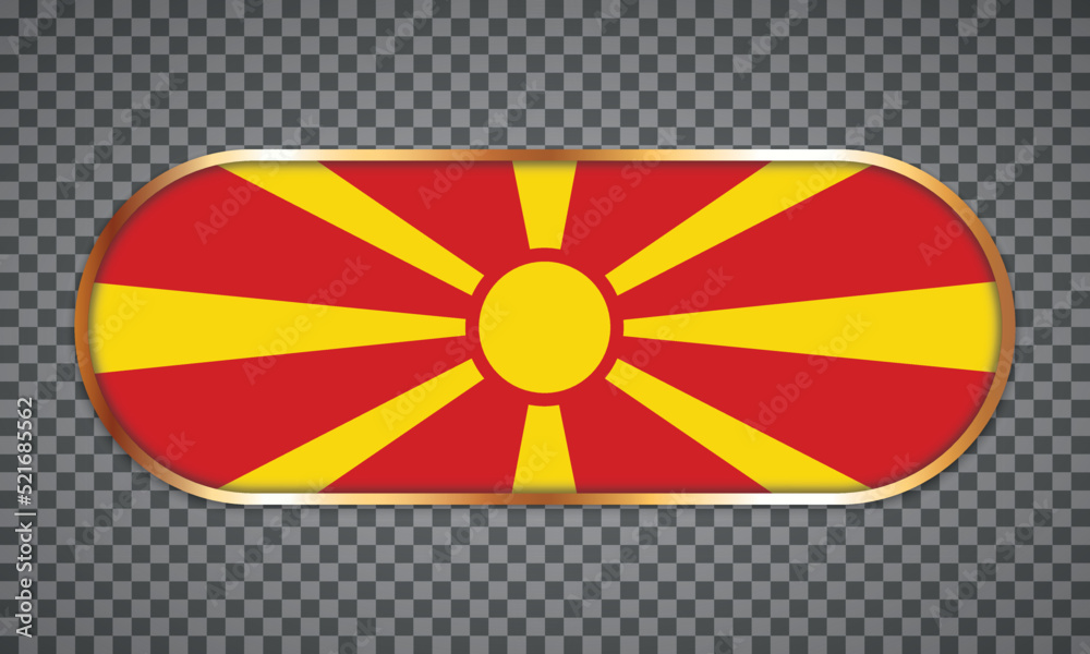 Obraz premium vector illustration of web button banner with country flag of North Macedonia