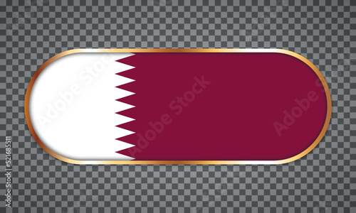 vector illustration of web button banner with country flag of Qatar