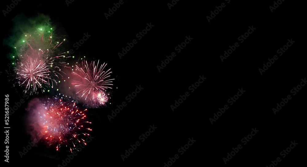 Abstract colored firework banner background