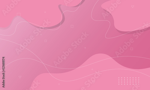 Abstract wave background, pink color with lines and geometric elements