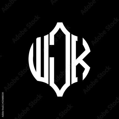 WJK letter logo. WJK best black background vector image. WJK Monogram logo design for entrepreneur and business.
 photo