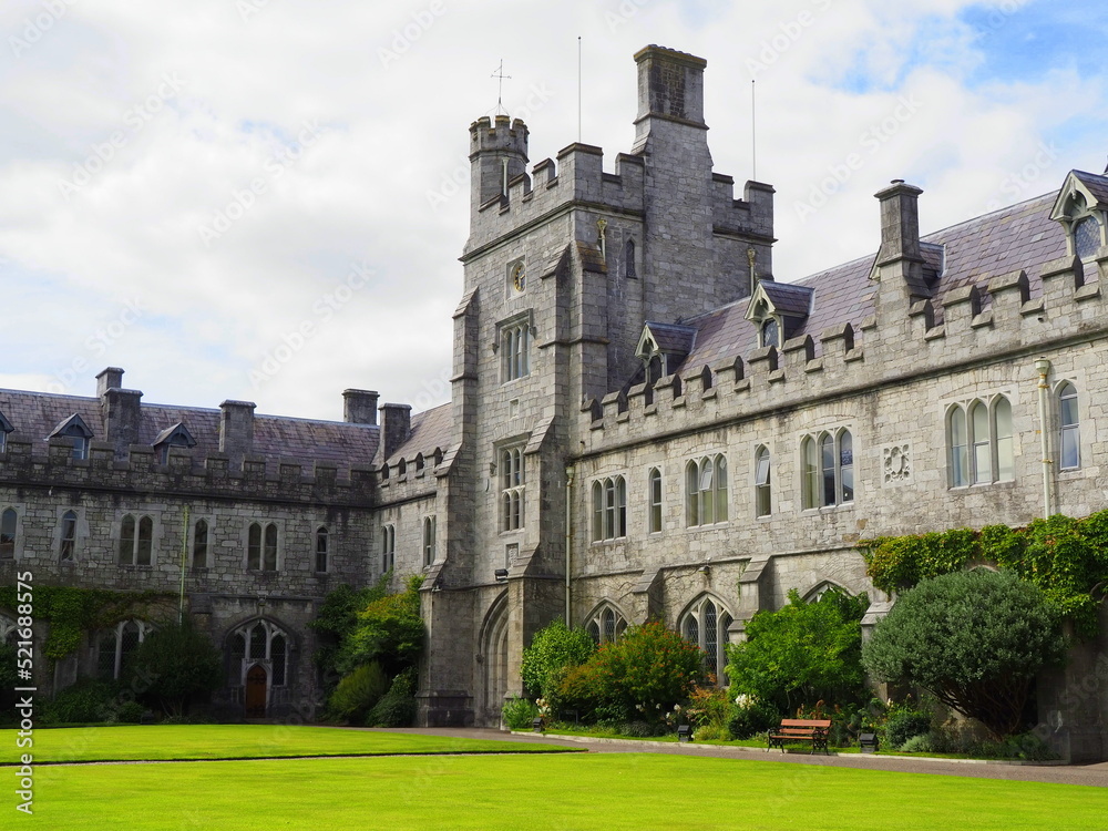 UCC University College Cork - main building with batllements and ivy