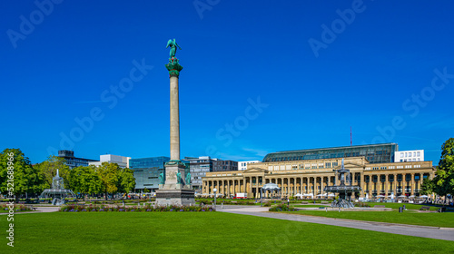 View from the new castle to the downtown of Stuttgart. Baden Wuerttemberg  Germany  Europe