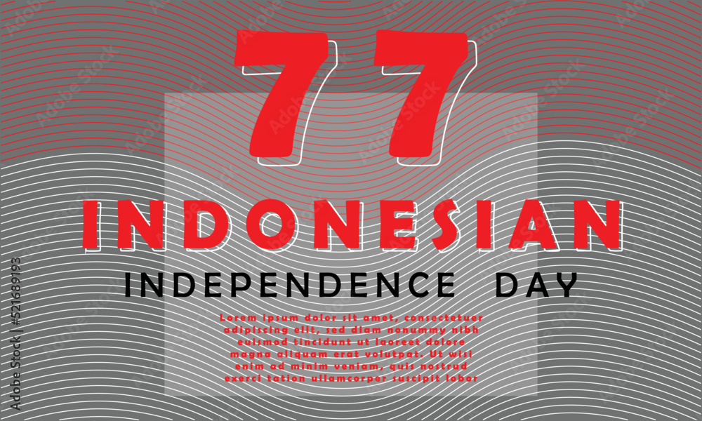 77th years 17 august indonesia independence day vector illustration