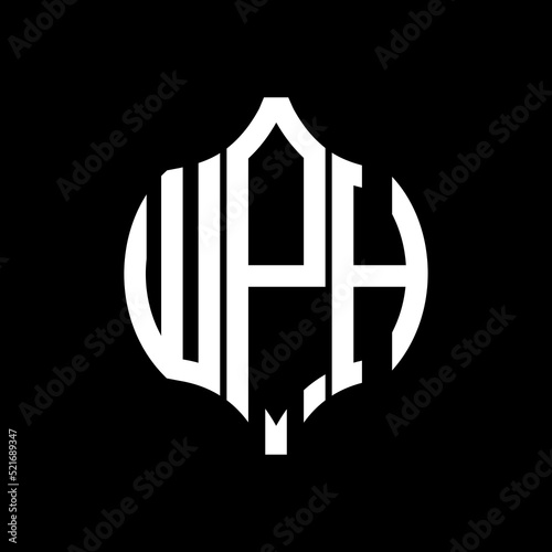 WPH letter logo. WPH best black background vector image. WPH Monogram logo design for entrepreneur and business.
 photo