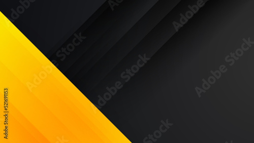 Abstract yellow orange and black background with geometric shapes. Designed for corporate design, cover brochure, book, banner web, advertising, poster, leaflet, flyer, social media, web, tech banner © Roisa