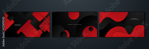 High contrast red and black glossy stripes. Abstract tech graphic background design. Vector corporate background. Vector illustration.
