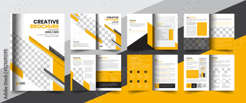 corporate company profile brochure annual report booklet business proposal layout concept design with modern shapes
