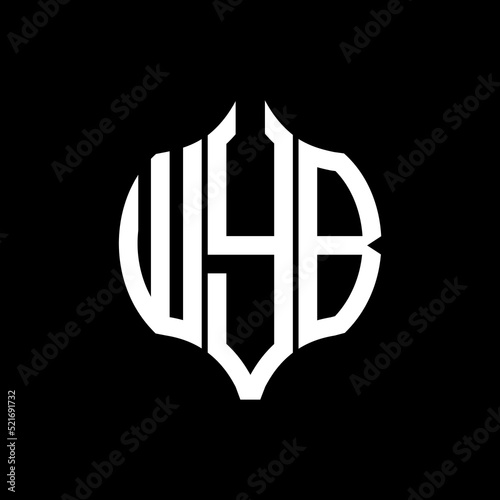 WYB letter logo. WYB best black background vector image. WYB Monogram logo design for entrepreneur and business.
 photo