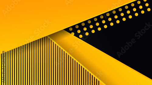 Abstract technology template geometric diagonal overlapping separate contrast yellow and black background.
