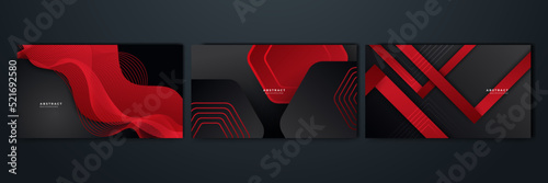 Modern black and red abstract background. Abstract background with modern contrast color for presentation design, flyer, social media, web, tech banner. Vector graphic design pattern web template.