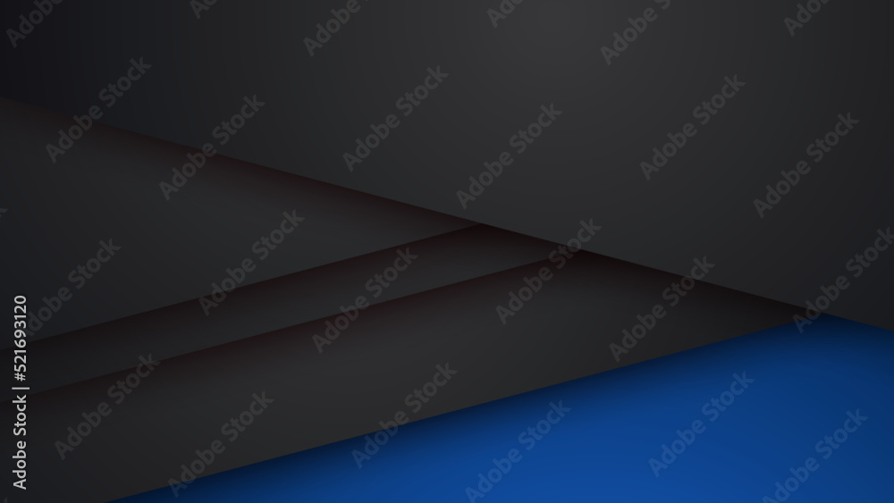 Black and blue abstract background paper shine and layer element vector for presentation design. Suit for business, corporate, institution, party, festive, seminar, and talks.
