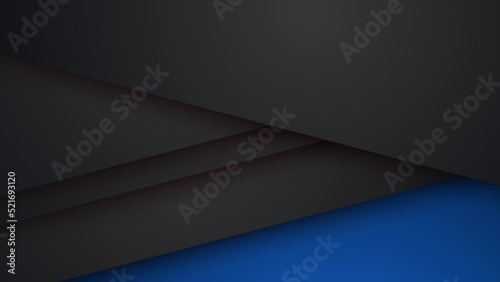 Black and blue abstract background paper shine and layer element vector for presentation design. Suit for business  corporate  institution  party  festive  seminar  and talks.