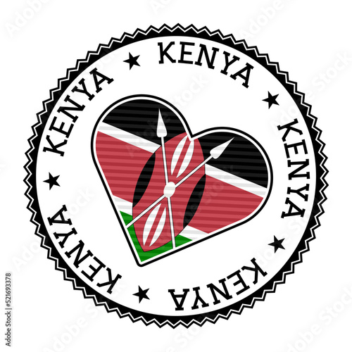 Kenya heart badge. Vector logo of Kenya creative Vector illustration. photo