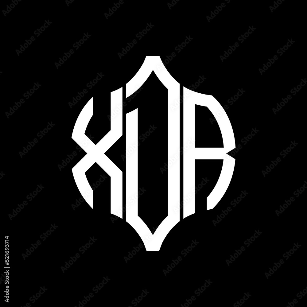 XDR letter logo. XDR best black background vector image. XDR Monogram ...