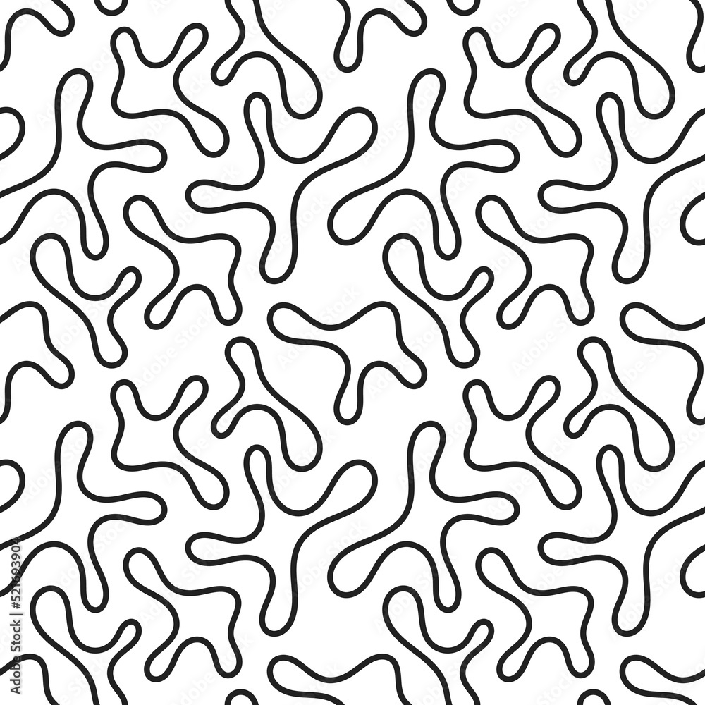 Black and white vector seamless liquid background.