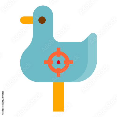 Duck shooting carnival - flat icon