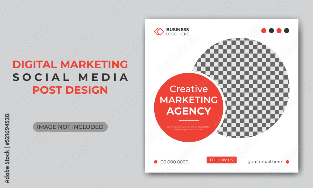 Digital marketing agency corporate web banner or social media post template.