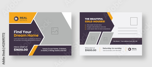 Real estate postcard template design, Home buy and sale postcard, print ready, real estate brochure design