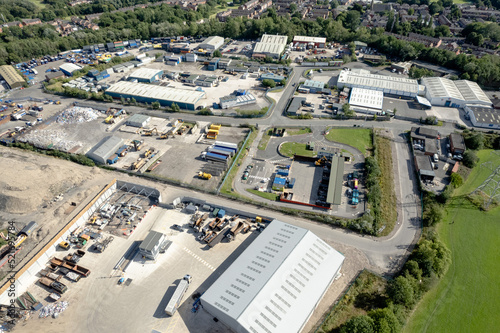 Obraz na plátně aerial view of a large industrial estate in Manchester, UK Recycling Plant