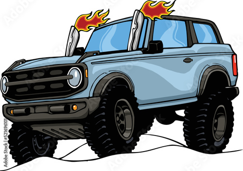 cartoon 4x4 suv with hard top