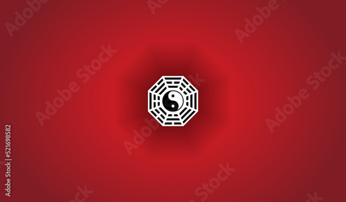 Chinese Bagua Yin Yang Symbol Vector Background Illustration