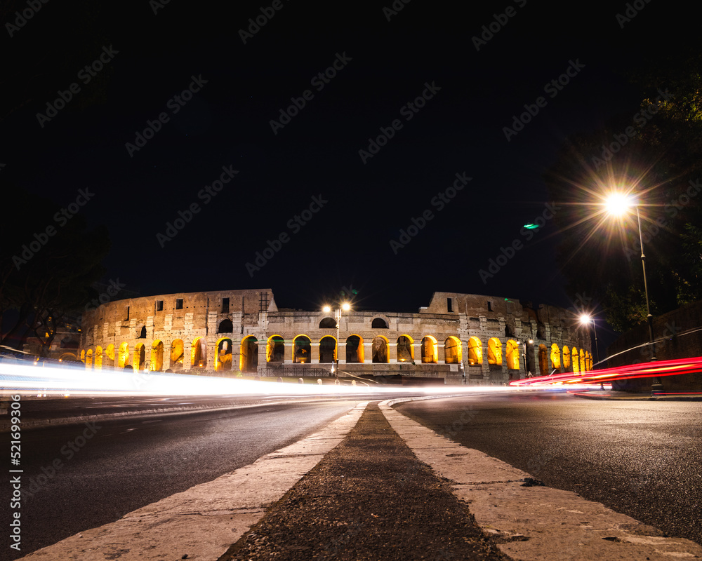 Coliseum long exposure at night