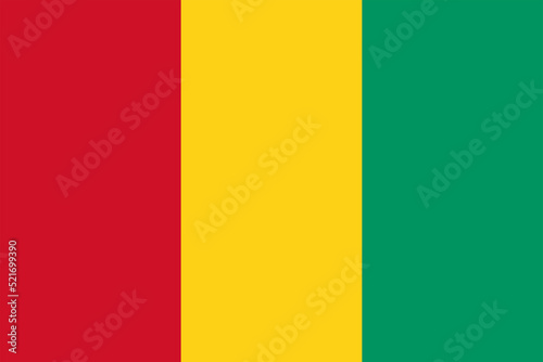 Flag of Guinea. Guinean flag, vertical tricolor: red, yellow, green. Symbol of the Republic of Guinea.