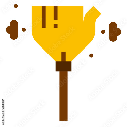Feather duster dust cleaning - flat icon