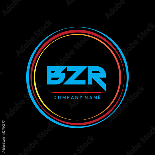 BZR letter logo design ,BZR letter in circle shape ,BZR creative three letter logo ,logo with three letters ,BZR  circle letter ,BZR letter vector design logo , photo