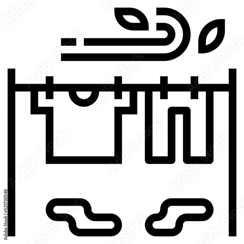 Drying clothes hanging - outline icon