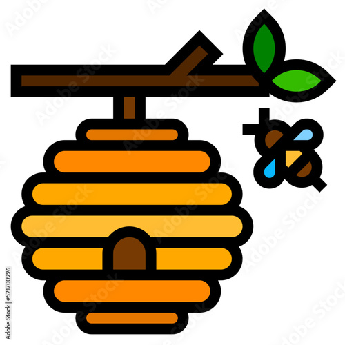 Beehive honey bee farm - filled outline icon