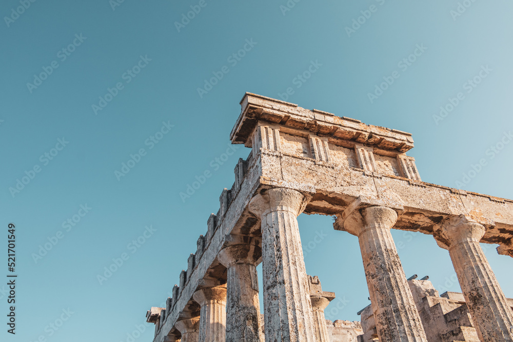 The Temple of Aphaia or Afea is located within a sanctuary complex dedicated to the goddess Aphaia on the Greek island of Aigina