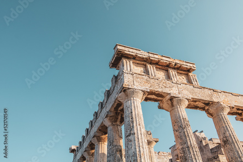 The Temple of Aphaia or Afea is located within a sanctuary complex dedicated to the goddess Aphaia on the Greek island of Aigina