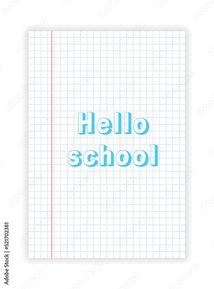 Back to school realistic paper. Poster with text. Learning concept. Vector illustration concept Back to school realistic paper. Poster with text. Learning concept. Vector illustration concept