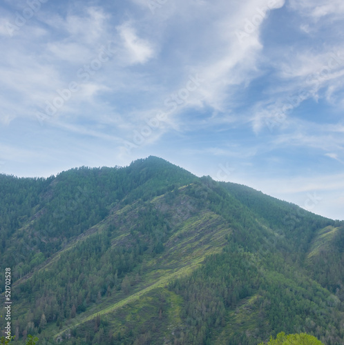 green mountain chain under blue cloudy sky