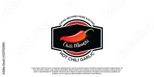 Chili logo design unique concept Premium Vector