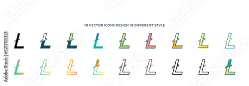 icon in 18 different styles such as thin line, thick line, two color, glyph, colorful, lineal color, detailed, stroke and gradient. set of vector for web, mobile,