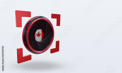 3d shutter camera Canada flag rendering left view