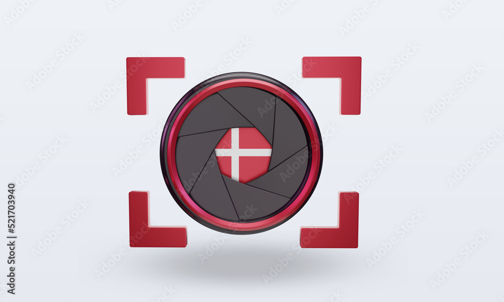 3d shutter camera Denmark flag rendering front view 3d shutter camera Denmark flag rendering front view