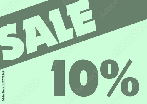 A4 sized discount sale banner for marketing and promotion. Percentage off with designed text falling out of frame sign.