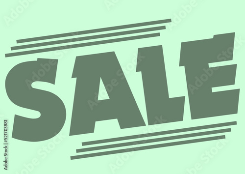 A4 sized discount sale banner for marketing and promotion. Percentage off with designed text falling out of frame sign.