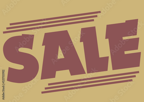 A4 sized discount sale banner for marketing and promotion. Percentage off with designed text falling out of frame sign.