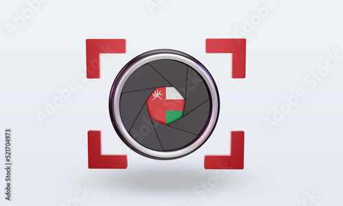 3d shutter camera Oman flag rendering front view