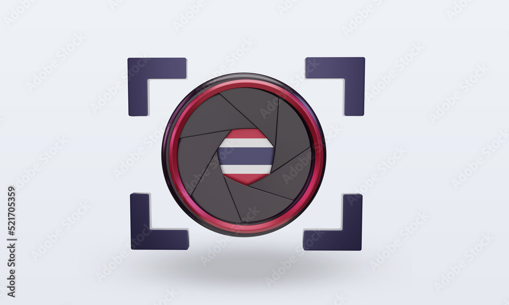 3d shutter camera Thailand flag rendering front view 3d shutter camera Thailand flag rendering front view