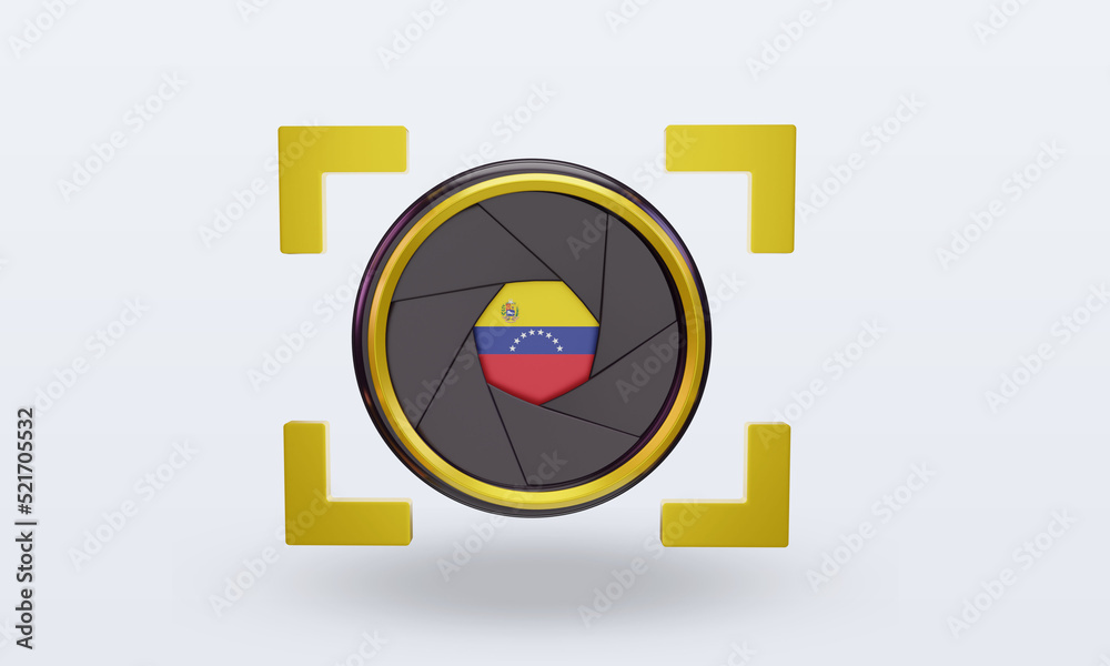 3d shutter camera Venezuela flag rendering front view