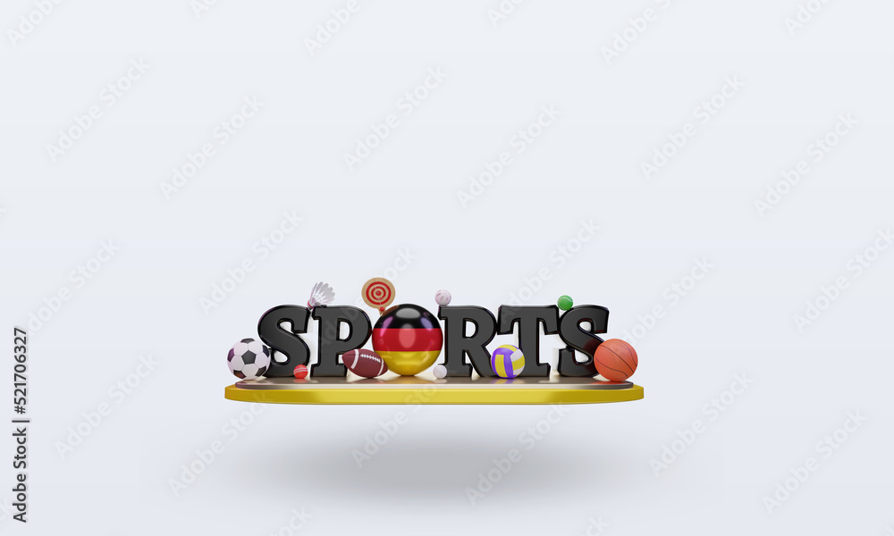 3d sports day Germany flag rendering front view